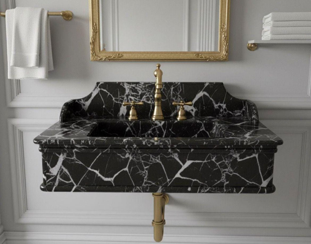 Black marquina Marble Sink