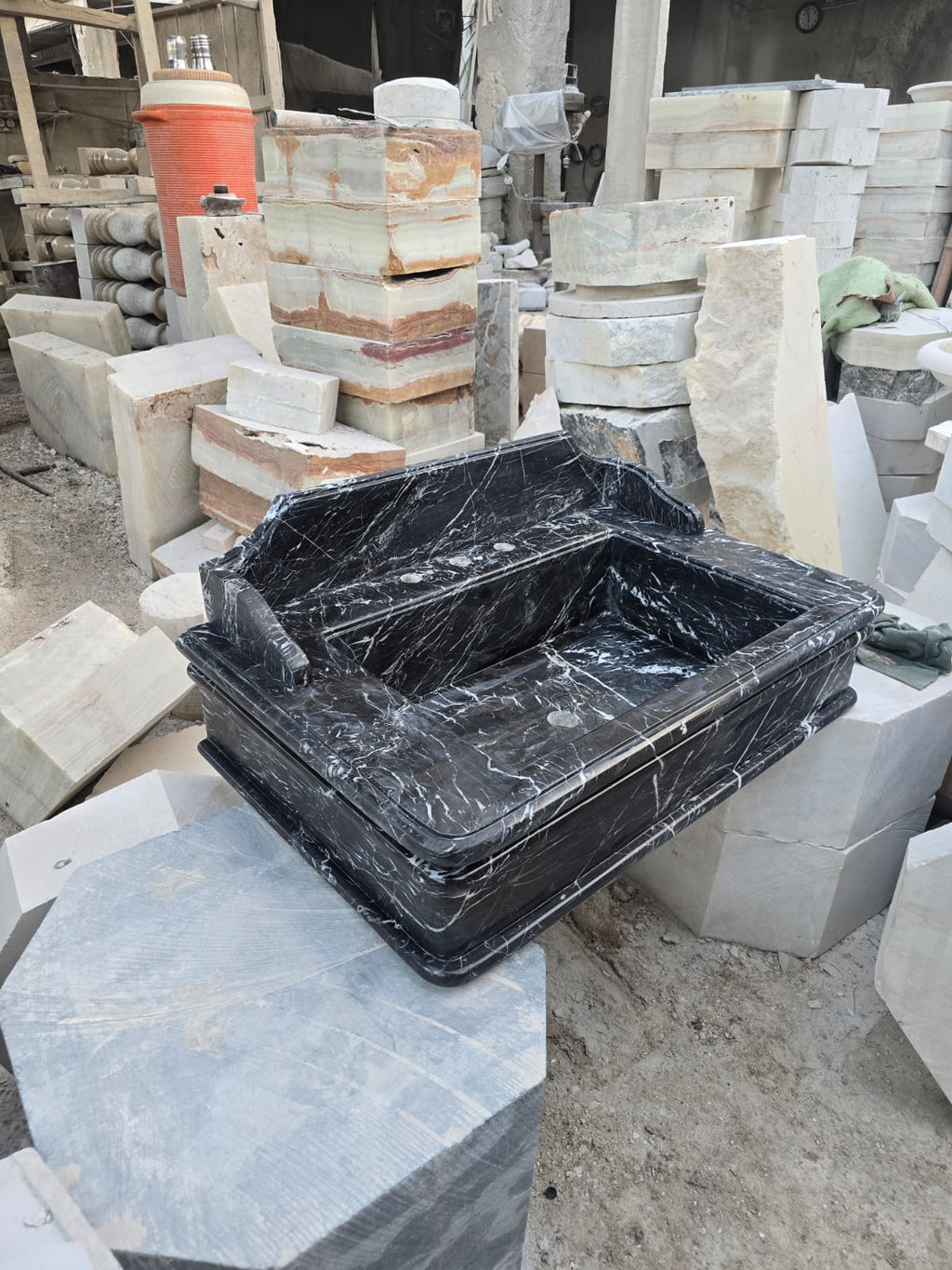 Black marquina Marble Sink